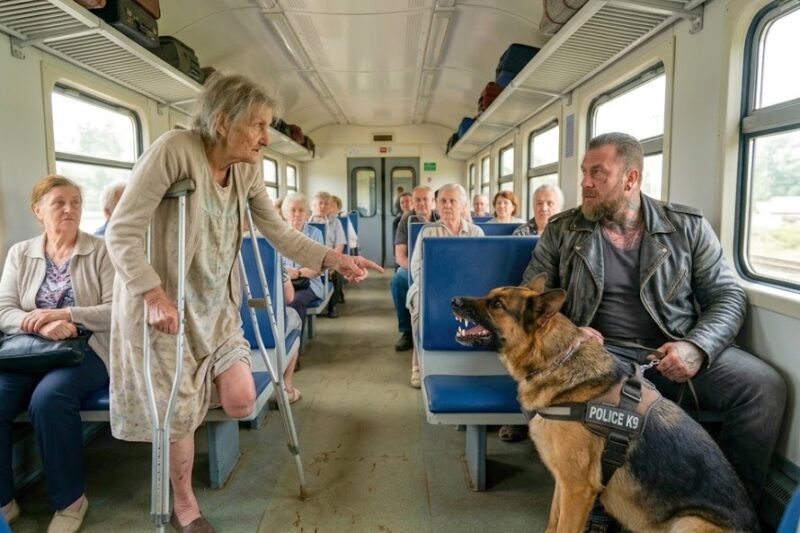 “Is This Taken?” Disabled Old Lady Sat By A Biker—His Dog Instantly Shifted Into Guard Mode.