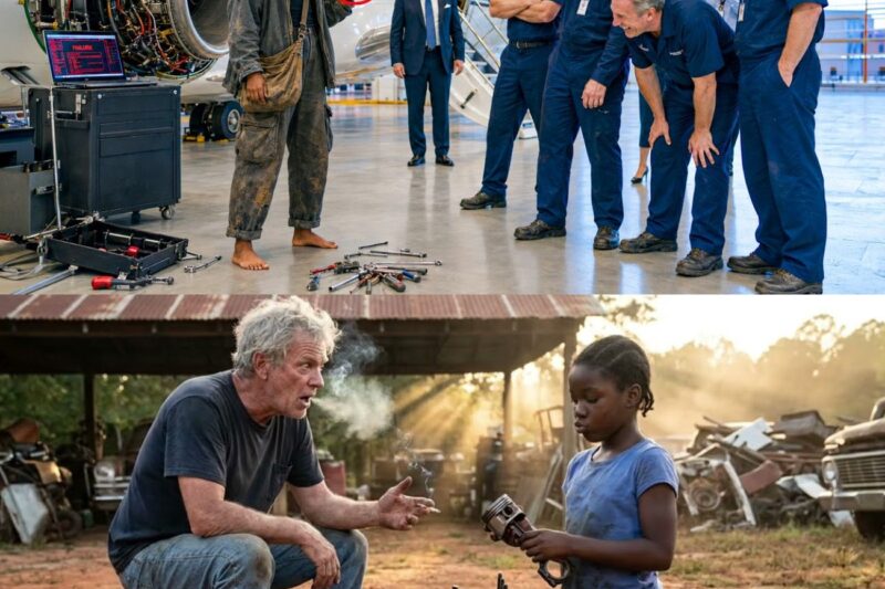 5 Engineers Fail CEO’s Dead $50M Jet — Then a Barefoot Black Girl Says “If You Permit, I’ll Fix It” 