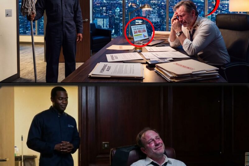 Billionaire Crying in Empty Office After $40M Betrayal — Black Janitor’s 3 Words Saved It All 