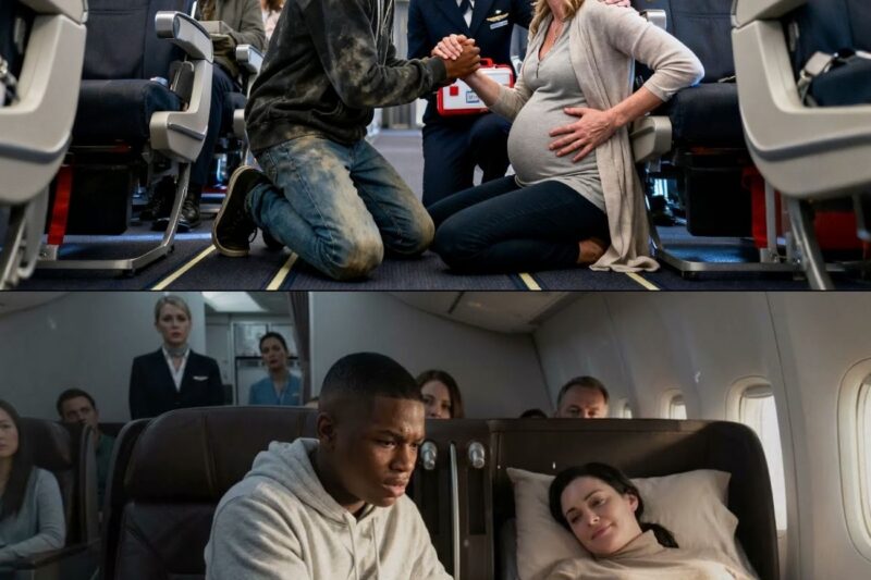 Pregnant Woman Collapses at 30,000 Feet on a Plane — Until Black Teen Steps Up, Husband Freezes