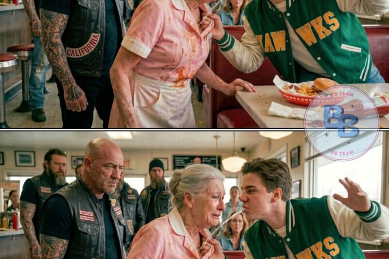 Cocky Teen Spit On Old Waitress — He Didn’t Know 10 Hells Angels Were Behind Him