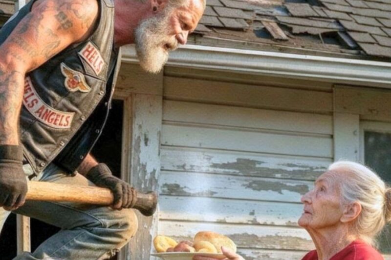 Hungry and Broke, a Hells Angels Biker Fixed an Elderly Woman’s Roof — Then This Happened