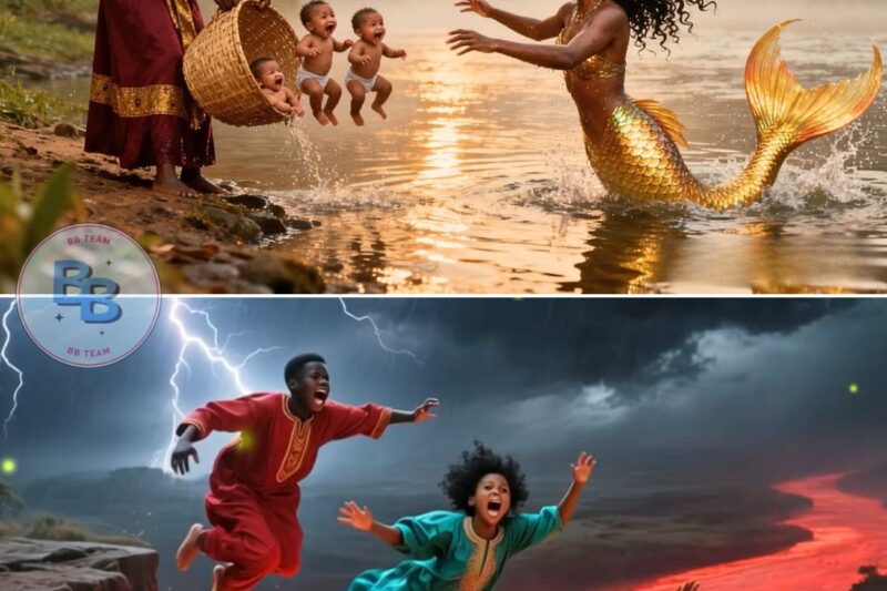 Three Triplets Were Pushed Into the Fiery River—The Golden Mermaid Saved Them