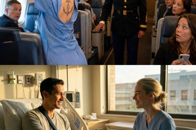They Laughed at a Nurse in First Class — Until a USMC Commander Saw Her Tattoo and Froze