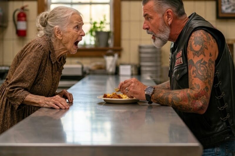 “Don’t Eat That,” the 83-Year-Old Whispered—The Biker’s Reaction Shocked the Town