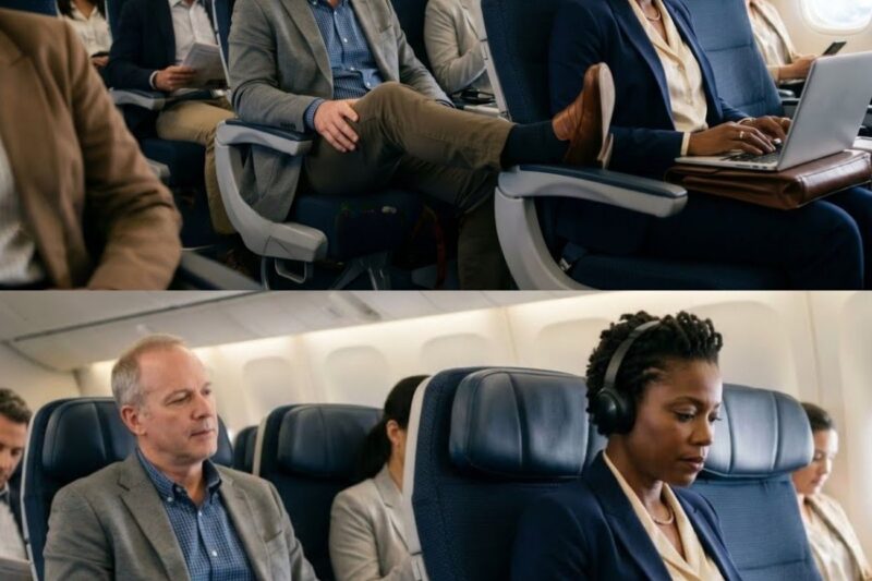 White Man Puts Foot on Black Woman’s Seat on Flight — Regrets It When Her Identity Is Revealed