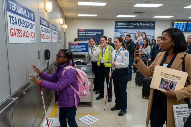 TSA Contractors At Terminal 3 Seized My Blind Daughter’s White Cane And Mocked Her Stumbling… They Were Clueless That I Own The Firm Paying Their Salaries.