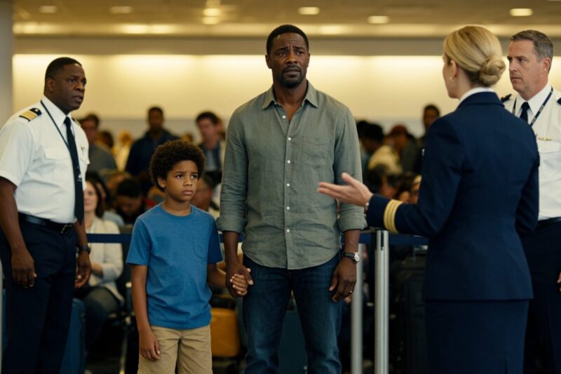 After airport staff left my six-year-old sobbing, the pilot suddenly intervened.