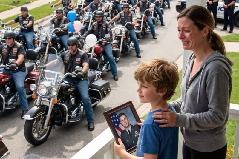 A Widowed Mother Posted a Desperate Midnight Plea After Her Late Husband’s Birthday Promise to Their Little Boy Seemed Impossible — Until the Entire Neighborhood Woke Up to the Thunder of Thousands of Motorcycles at Dawn