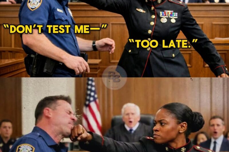 Arrogant Cop Slapped Black Female Marine in Court — She Knocked Him Out in One Punch 