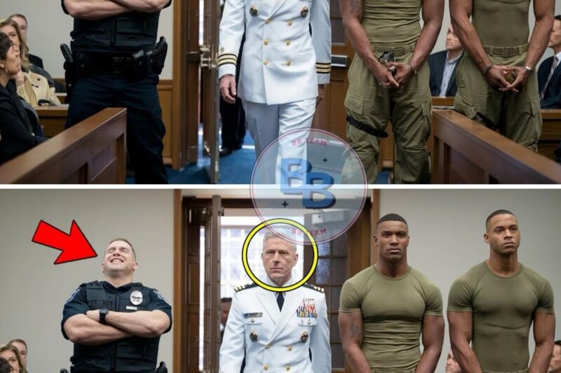 Corrupt Cop Arrests Two Black Navy SEALs, Panics When Their Admiral Enters TheCourtroom