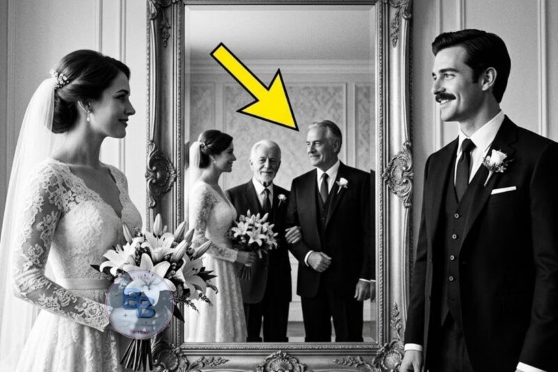 In 1909, the groom smiles for the photo—until the mirror behind him reveals another expression