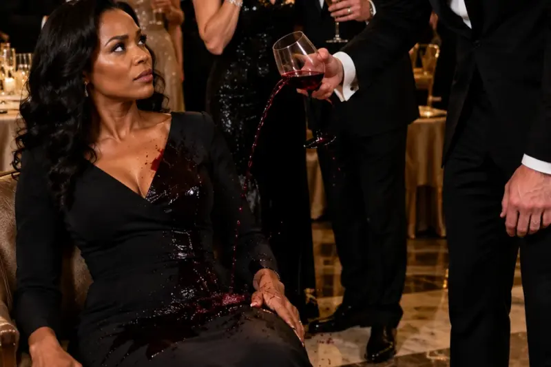THEY CHUCKLED AS HE DRENCHED HER IN WINE BEFORE THE CROWD. Moments Later, A Single Composed Remark Shattered Their Entire Dynasty