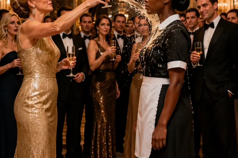 They Drenched the Maid in Champagne in Front of Everyone. By Morning, the Billionaire Family Was Pleading With Her Not to Tell the Truth