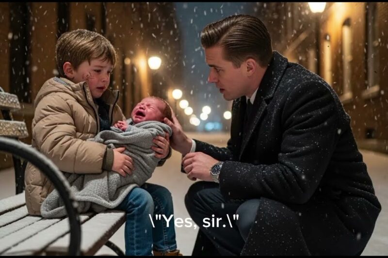 “Sir, My Baby Sister Is Freezing…” Little Boy Said—The CEO Wrapped Them in His Coat & Took Home…