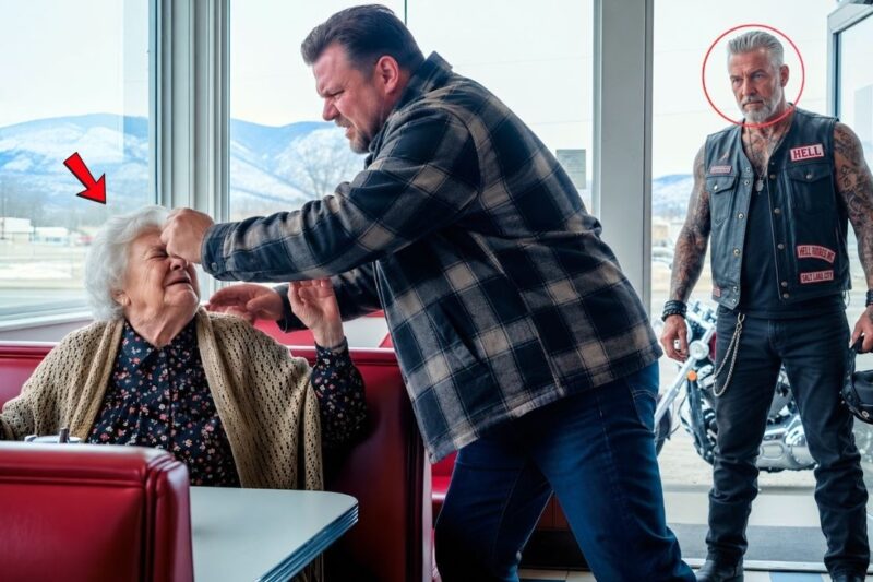 “Widow Slapped by Bully—Her Son, a Hells Angel, Delivered a Vengeful Blow!”