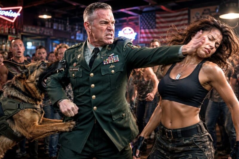 General Humiliates Woman in Public — Then Her Military Dog Turns the Entire Bar Silent