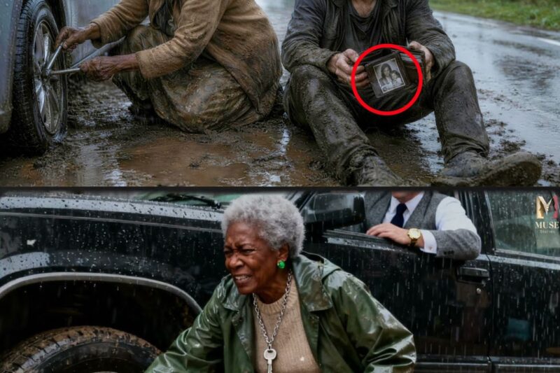 Poor Old Woman Helps Stranger Fix a Flat — Then His Wallet Drops and She Sees Herself in a Faded Pic 