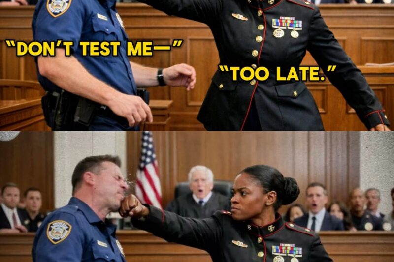 Arrogant Cop Slapped Black Female Marine in Court — She Knocked Him Out in One Punch