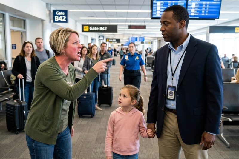 She Accused Me Of Kidnapping Her Child, Causing Total Chaos At The Airport. The Moment Airport Security Rushed In, The Little Girl Clung To Me Even Tighter.