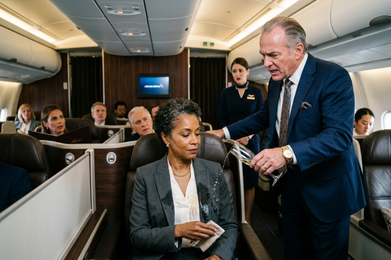 An Arrogant First-Class Passenger Drenched Me and Called Me “Upgrade Trash.” He Forgot to Check Who Actually Owned His Family’s Company