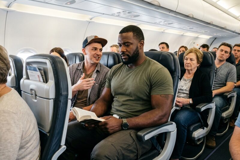 A Cocky Passenger Ignored This Quiet Giant For Hours At 30,000 Feet—Until He Stood Up And Shocked The Entire Cabin.