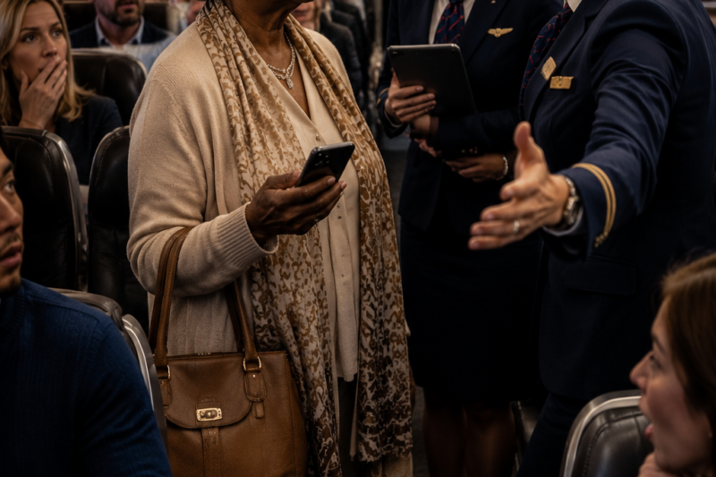 Flight Attendant Moves Black Grandma to the Back—One Text Later, Takeoff Is Halted