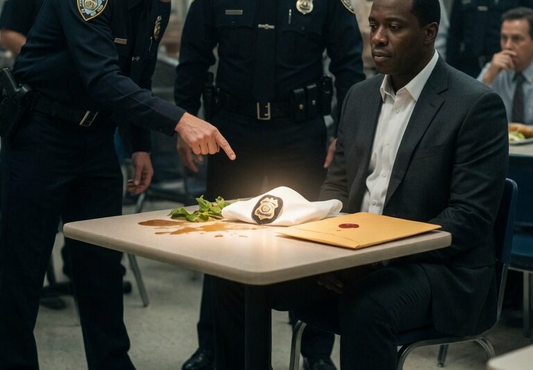 Arrogant Officers Knocked Over a Black Man’s Lunch and Said, “Pick It Up With Your Mouth” — Then Went Silent After Seeing What Was Hidden Beneath His Napkin