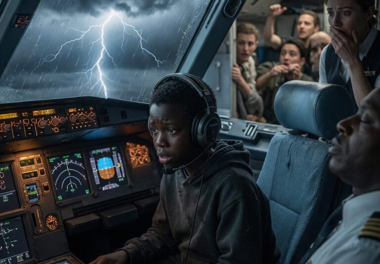 Jet Spirals Into Panic After Captain’s Heart Attack — Poor Black Boy Grabs the Pilot Seat and Turns Fate Around