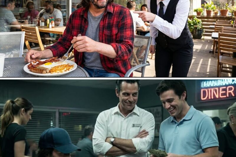 Keanu Reeves Orders Breakfast At His Own Restaurant, Freezes When Waitress Complains About Tips
