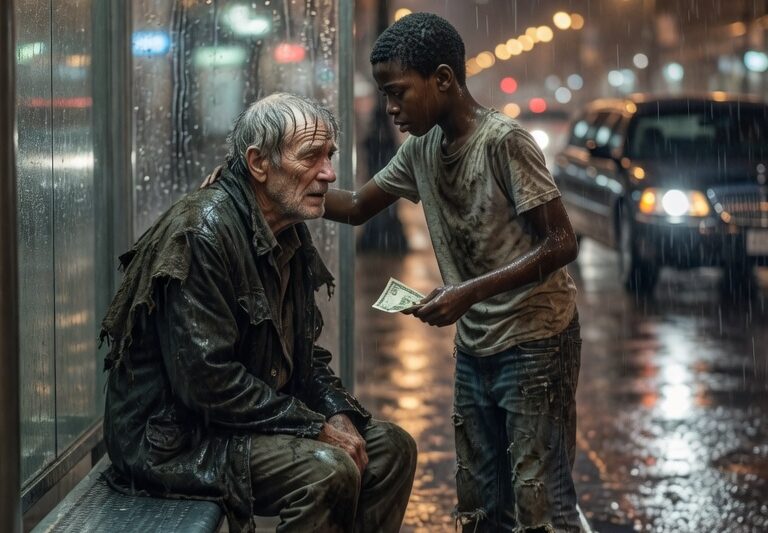 Black Boy Gave His Last $5 and Jacket to an Old Man in a Storm — 3 Days Later, a Limo Found Him