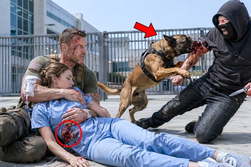 She Was Only A Nurse Trying To Protect A Wounded Veteran’s Loyal K9 When The Attack Left Her Fighting For Her Life — But 24 Hours Later, 200 Navy SEALs Rolled Into Town, Not For Revenge, But To Honor A Promise, Expose The Hidden Truth Behind The Ambush, And Show Everyone That Touching One Silent Guardian Meant Awakening An Entire Brotherhood, A Secret Military Past, And A Debt Of Loyalty The Town Never Knew Existed Until The Convoy Stopped Outside Her Hospital Door.