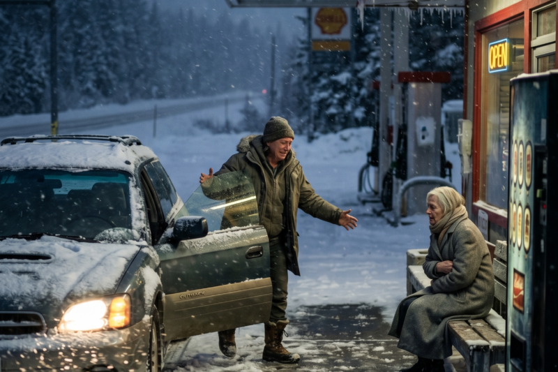 I Drove 200 Miles Through a Blinding Snowstorm to Find My Missing Mom, Praying I Wasn’t Too Late — But When I Finally Spotted Her Freezing Outside a Lonely Gas Station, Clutching a Torn Coat and Refusing to Speak, the Truth Behind Why She Had Been Abandoned There Shattered Everything I Believed About My Family and Forced the People Who Betrayed Her to Face the Consequences They Never Saw Coming.