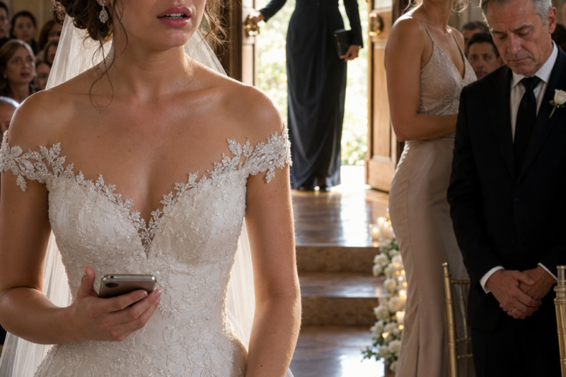 My Sister Smirked When She Said Dad Would Never Walk Me Down the Aisle, Thinking She Had Finally Stolen the Last Piece of My Happiness — But Her Smile Vanished the Moment the Church Doors Opened, the Guests Rose in Shock, and the Man Who Took My Arm Revealed a Truth My Family Had Buried for Years, Turning My Wedding Day Into the Ultimate Reckoning That Exposed Their Betrayal, Shattered My Sister’s Perfect Image, and Proved I Was Never the Forgotten Daughter They Thought They Could Humiliate Forever in Front of Everyone They Had Fooled