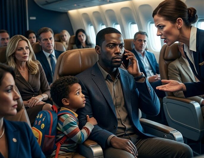 lack Single Dad Asked Repeatedly for ID in First Class — One Call Cancels the Entire Flight