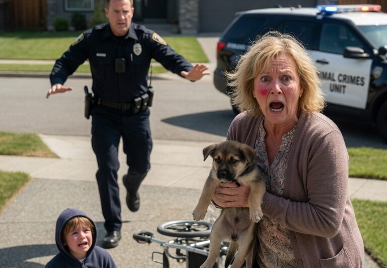 HOA Karen Snatches My Disabled Child’s Service Puppy and Attempts to Dump It in a Restricted Maintenance Area in a Shocking Abuse of Power—Completely Unaware That I Am a Police Animal Crimes Investigator Who Has Been Tracking Similar Complaints Across the Neighborhood, and That Her Actions Have Just Activated a Full Formal Case Review That Will Bring Together Surveillance Footage, Witness Statements, and Prior Reports of Intimidation to Uncover a Long Pattern of HOA Overreach, Endangerment, and Harassment Against Vulnerable Residents, Triggering Immediate Intervention From Law Enforcement and City Officials Who Move Quickly to Secure the Scene, Protect the Child and the Animal, and Begin Dismantling the Network of Protection She Believed Would Keep Her Untouchable, Setting Off Consequences She Never Imagined When She Made That Decision