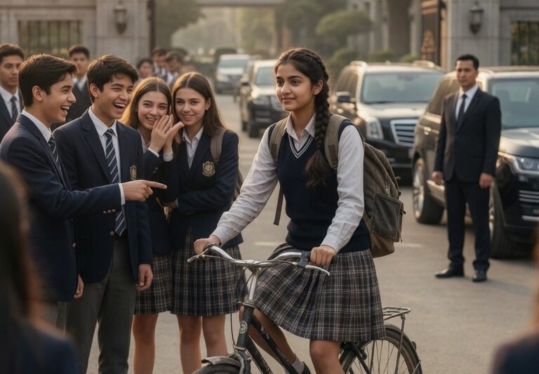 They Mocked Her for Riding a Bicycle to School — Never Realizing She Was the Billionaire’s Daughter