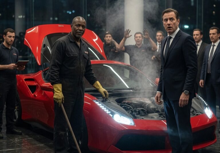 CEO Ridicules a Black Janitor for Admiring His Ferrari — Then Stands Frozen as He Starts the Engine No Mechanic Could Fix.
