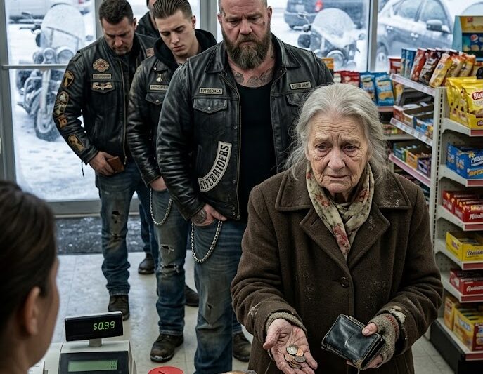 An Elderly Woman Paid for Bread With Pennies — The Bikers Learned Why She Hadn’t Eaten