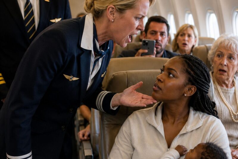 Flight Attendant Slapped a Black Mom Holding Her Baby — Not Knowing Her Husband Owned the Airline