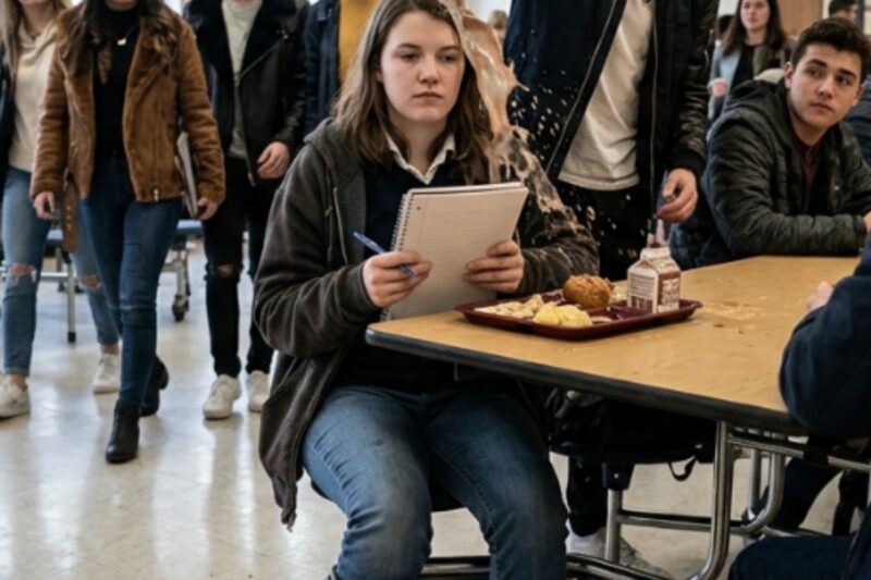 “Cry about it!” the 4 rich kids sneered, dumping food on her. But she wasn’t crying—she was adding their names to an active FBI warrant…