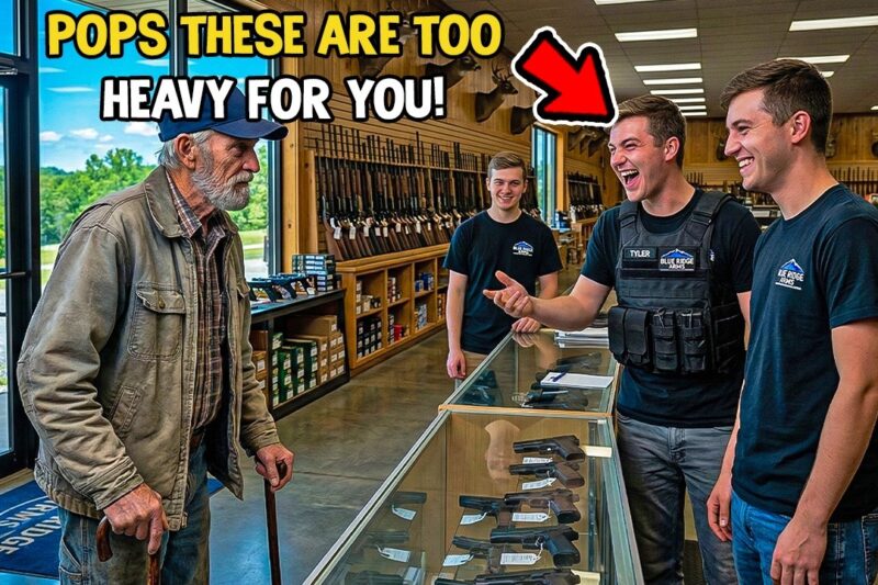 They Laughed at His Age in the Gun Shop — Until the Owner Walked In and Said, “Sir, It’s an Honor.”