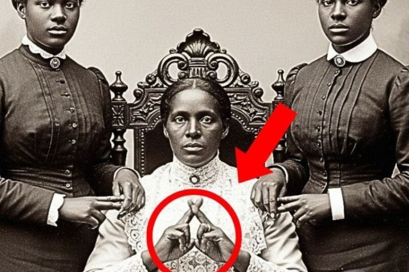 It was just a portrait of a mother and her daughters — but look more closely at their hands.