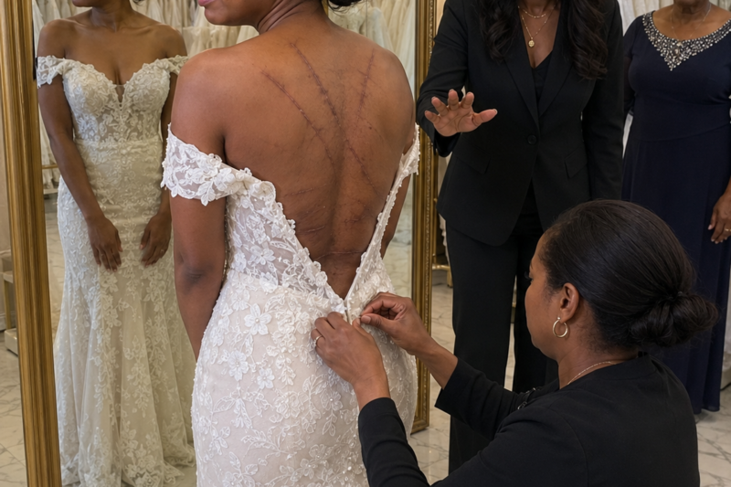 The Moment the Seamstress Unzipped My Little Sister’s Wedding Dress, I Stopped Breathing