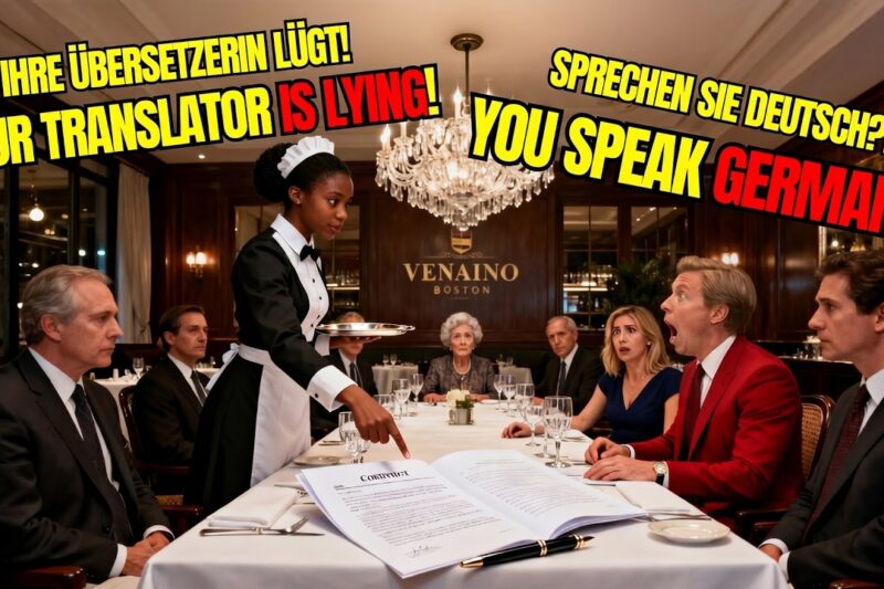 “Your Translator Is Lying!” Black Waitress Tells CEO — He Stands Like Stone When She Speaks German 