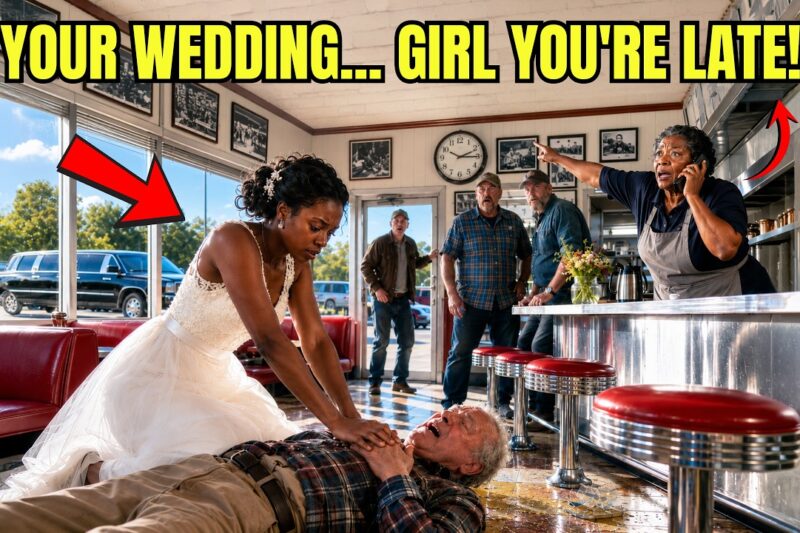 Black Waitress Skipped Her Own Wedding to Save a Choking Old Man — A Limo Pulled Up the Next Day