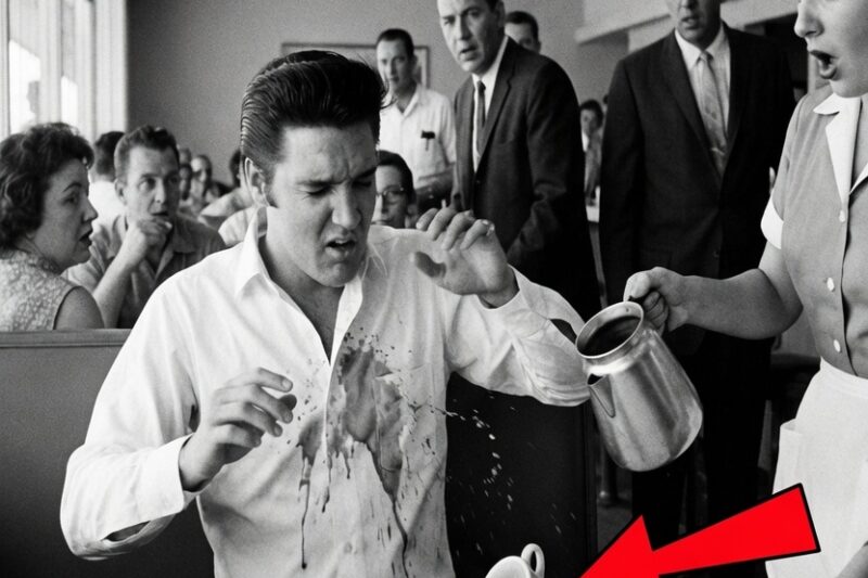 She Spilled Coffee on Elvis Presley — The Room Went Completely Silent, His Reaction SHOCKED Everyone