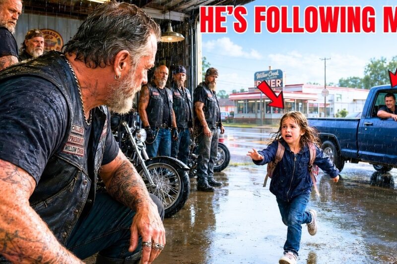 “He’s Following Me,” Little Girl Ran to a Biker — What Hells Angels Did in the Rain Shocked All