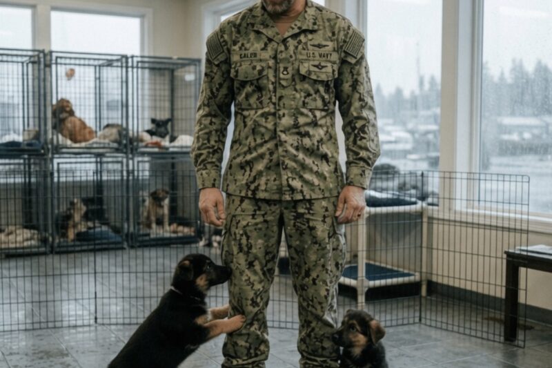 A Navy SEAL Tried to Walk Away—But Two German Shepherd Puppies Held On Like They Knew His Secret