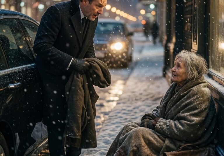 Rich CEO Finds an Old Homeless Woman Freezing in the Street — Then Realizes She Once Taught Him